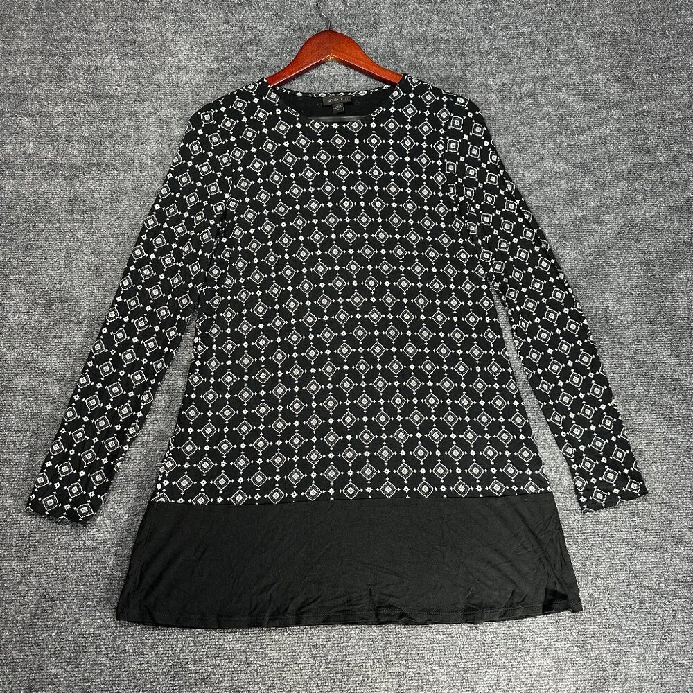 J Jill Top Womens XS Wearever Collection Tunic Long Sleeve Print Stretch